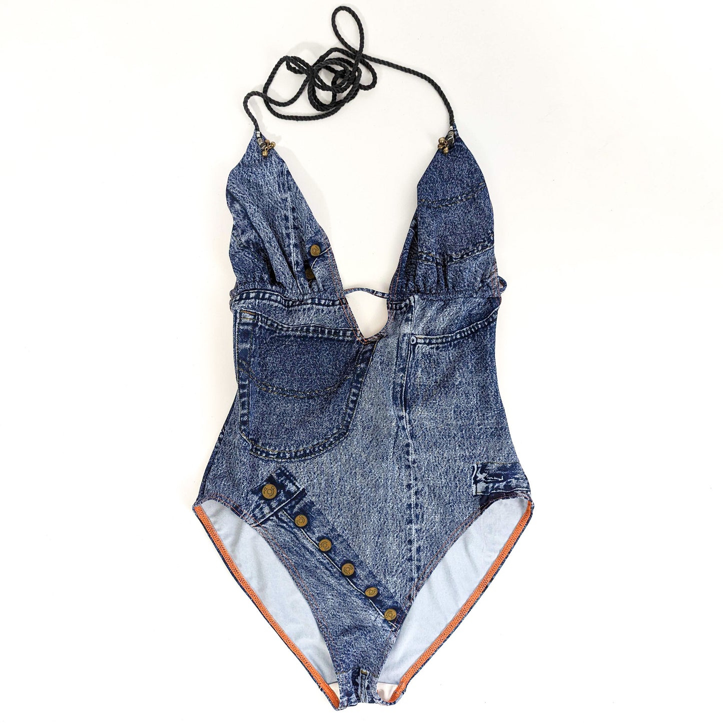 Dior swimsuit by Galliano, trompe l'oeil denim effect - S/S 2000